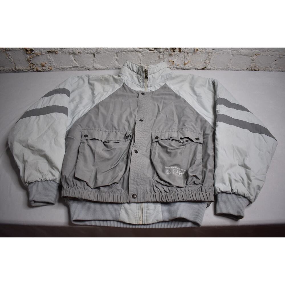 VTG 90s Retro Luhta Sport Ski Outdoors Gray Jacket Retro Red World Cup Sz 40 US